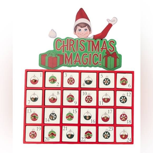 NWT Wooden Elf on the shelf advent Calendar Christmas decor - Picture 3 of 4